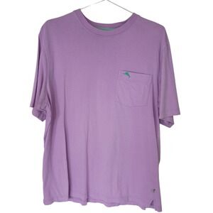 Tommy Bahama Mens Medium Lavender Purple Pocket T-Shirt Marlin Logo Short Sleeve